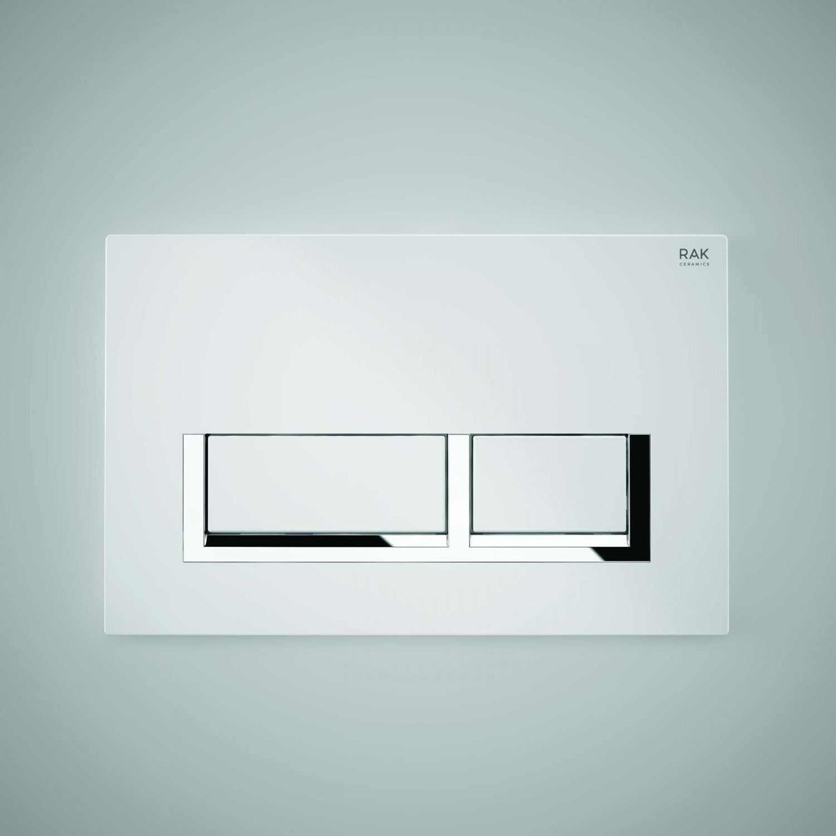 RAK Ecofix Polished Matt Chrome Surrounding Rectangular Dual Flush Plates - Chrome  - FSRAKPPL002