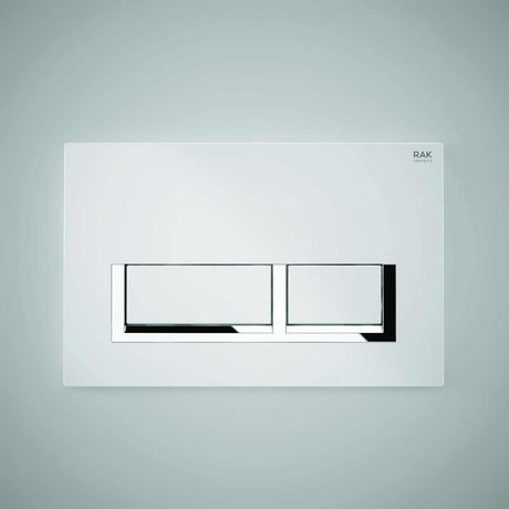 RAK Ecofix Polished Matt Chrome Surrounding Rectangular Dual Flush Plates - Chrome  - FSRAKPPL002
