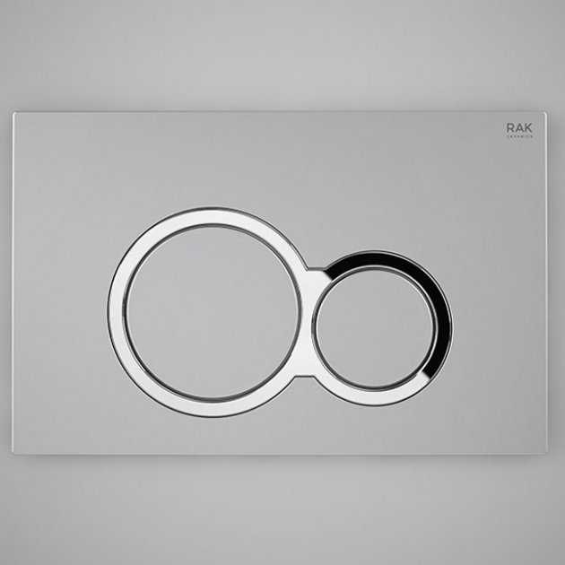 RAK Ecofix Modern Polished Rectangular Dual Flush Plates - Matt Chrome - FSRAKPPL001 - TAP 'N' SHOWER