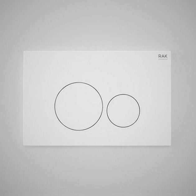 RAK Ecofix Modern Round Dual Flush Plates - Matt White - FSRAKPPL003500 - TAP 'N' SHOWER