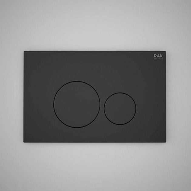 RAK Ecofix Modern Round Dual Flush Plates - Matt Black - FSRAKPPL003504 - TAP 'N' SHOWER