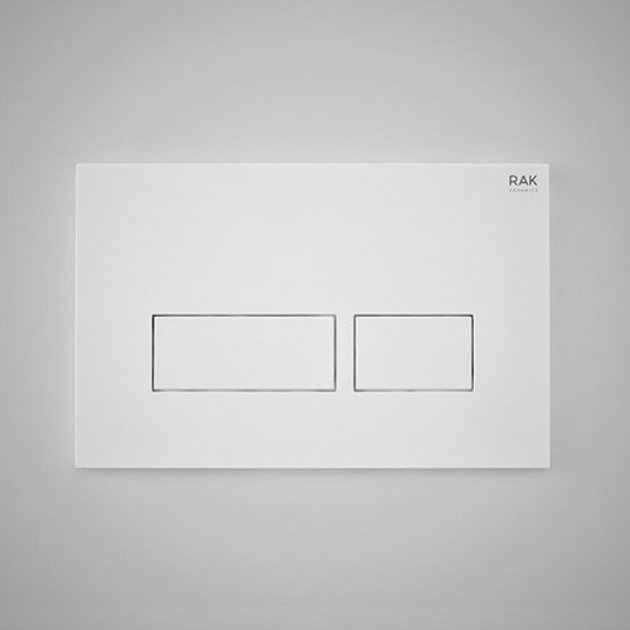 RAK Ecofix Modern Push Button Rectangular Dual Flush Plates - Matt White - FSRAKPPL006500 - TAP 'N' SHOWER