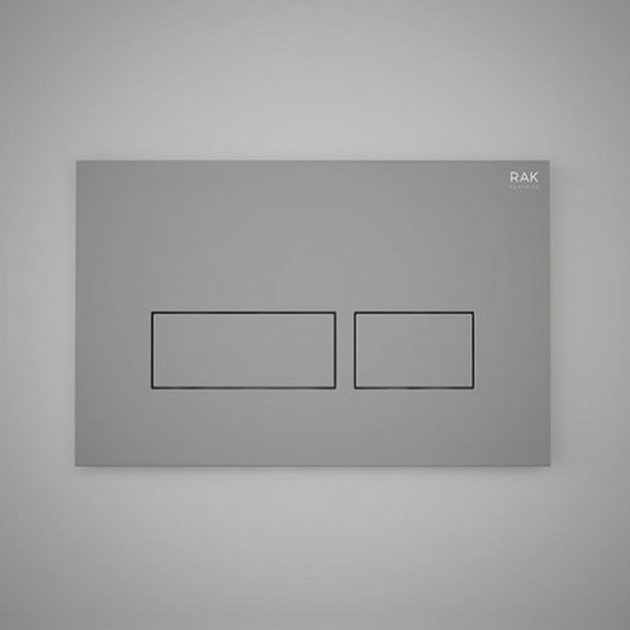 RAK Ecofix Modern Push Button Rectangular Dual Flush Plates - Matt Grey - FSRAKPPL006503 - TAP 'N' SHOWER