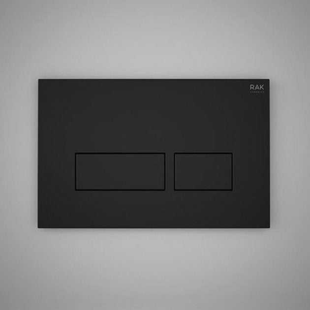 RAK Ecofix Modern Rectangular Dual Flush Plates - Matt Black - FSRAKPPL006504 - TAP 'N' SHOWER