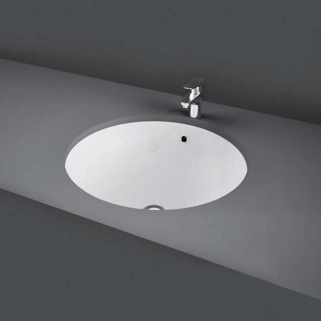 RAK Emma Modern 0 Tap Hole Undermount Countertop Basin 400mm Wide - White - EMABS
