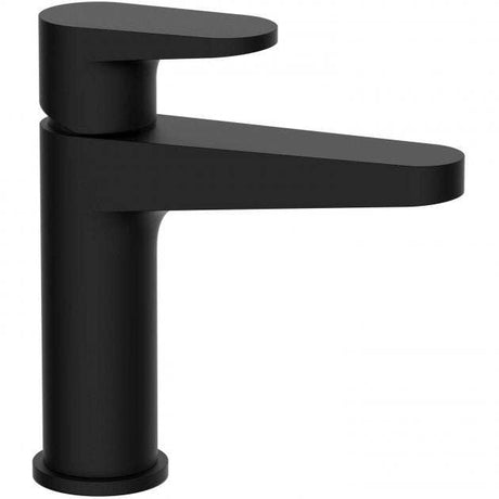 RAK Ischia matt black modern round basin mixer tap without waste