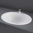 RAK Jessica Modern 1 Tap Hole Inset Countertop Basin 530mm Wide - (No Overflow) - White - JESVB0
