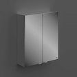 RAK Joy 2 Doors Rectangular Wall Hung Mirror Cabinet 600mm Wide - Grey - JOYMC06002