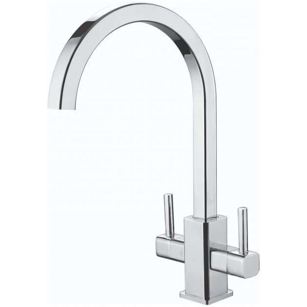 RAK Modern Kitchen Sink Mixer Tap Twin Lever - Chrome - RAKKIT008