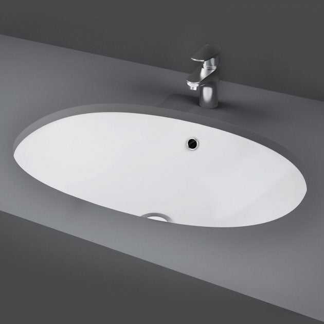 RAK Lily Undermount 0 Tap Hole Oval Countertop Basin 460mm Wide - Alpine White - LILYUCVB - TAP 'N' SHOWER
