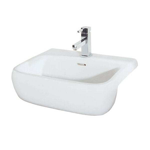 RAK Metropolitan 1 Tap Hole Semi-Recessed Basin 520mm Wide - White - METSRBAS1