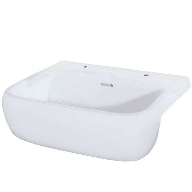 RAK Metropolitan 2 Tap Hole Semi-Recessed Square Basin 520mm Wide - White - METSRBAS2