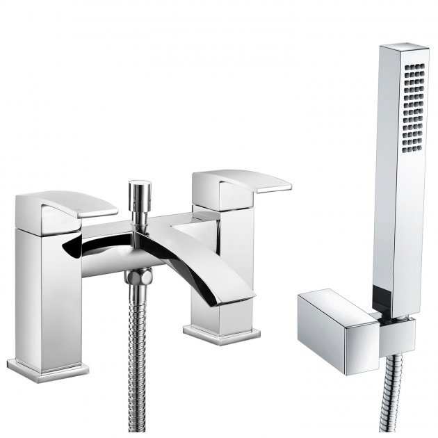 RAK Metropolitan Pillar Mounted Bath Shower Mixer with Shower Metropolitan Head and Hose - Chrome - RAKMET3005 - TAP 'N' SHOWER