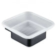 RAK Moon Modern Wall Mounted Square Soap Dish in black ceramic with drainage system and sleek design