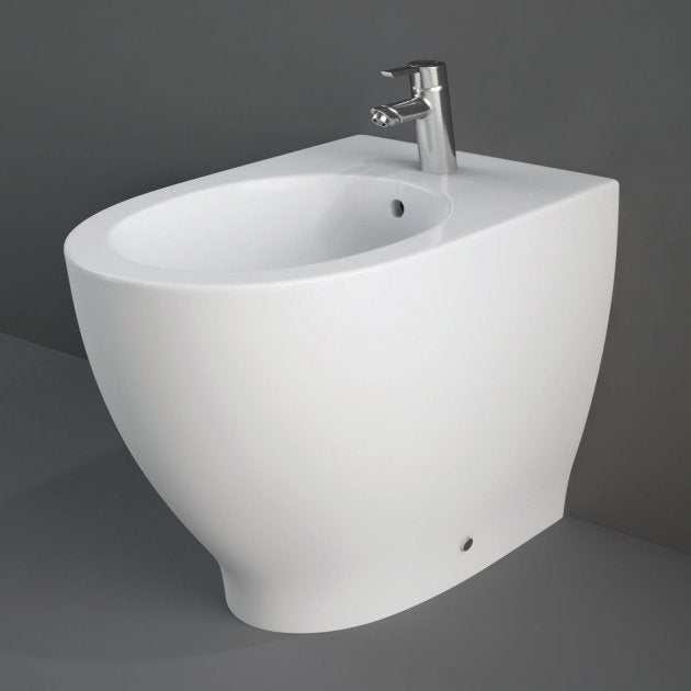RAK Moon Modern 1 Tap Hole Back to Wall Bidet 560mm Projection (Tap Not Included) - White - HARBTWBID - TAP 'N' SHOWER