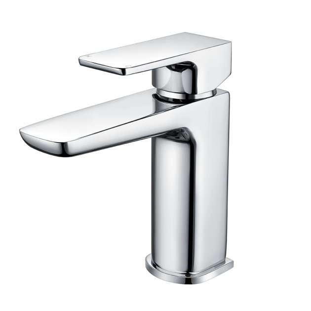 RAK Moon Deck Mounted Square Mono Basin Mixer Tap with Waste - Chrome - RAKMOO3001 - TAP 'N' SHOWER