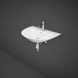 RAK Morning 1 Tap Hole Semi Recessed Curved Basin 550mm Wide - White- MORSR5501AWHA