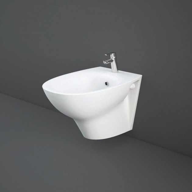 RAK Morning  Exposed Fitting Wall Hung Bidet 520mm Projection - White - MORBD2100AWHA