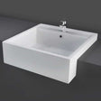 RAK Nova Modern 1 Tap Hole Semi Recessed Basin 460mm Wide - White - NOVASR