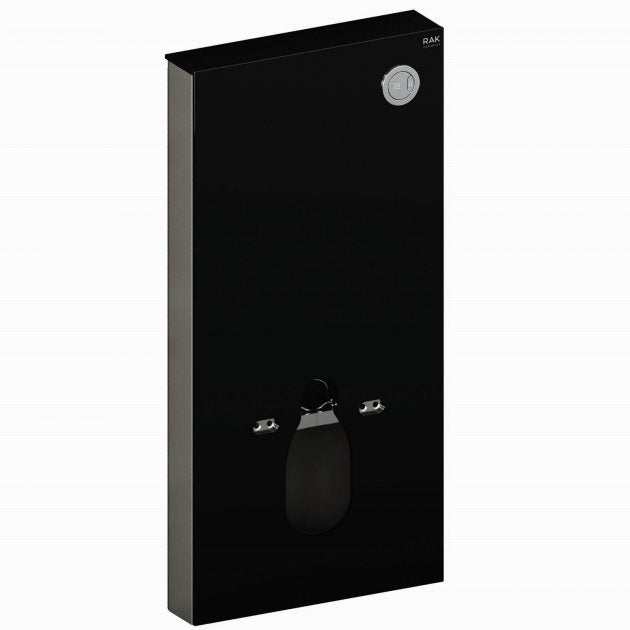 RAK Obelisk Wall Hung Toilet Pan Modern Cistern Cabinet - Black - FS04RAKCABBLK