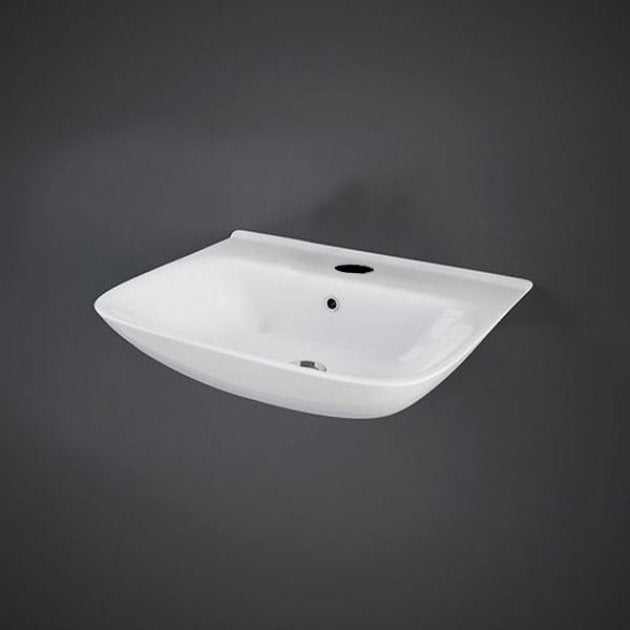 RAK Origin 62 Cloakroom 1 Tap Hole Curved Basin 450mm Wide - White - ORI6245BAS1 - TAP 'N' SHOWER