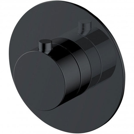 Rak Petit Round Concealed Thermostatic Valve - Matt Black - RAKPER3024B - TAP 'N' SHOWER