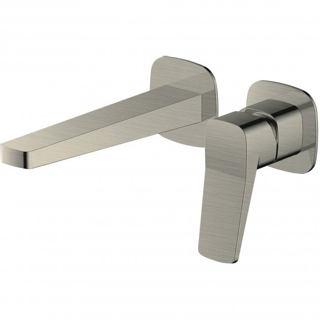 Rak Petit Square Wall Mounted Single Lever Basin Mixer Tap - Brushed Nickel - RAKPES3007N - TAP 'N' SHOWER