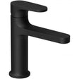 RAK Portofino Modern matt black round basin mixer tap without waste