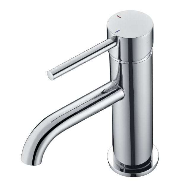 RAK Prima Tech MonoDeck Mounted Round Basin Mixer Tap with Waste - Chrome - RAKPRT3001 - TAP 'N' SHOWER