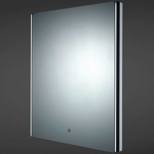 RAK Resort Modern Demister Pad and Shaver Socket LED Mirror 700mm High x 550mm Wide - Mirrored - RAK5146RK57 - TAP 'N' SHOWER