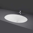 RAK Rosa Modern 0 Tap Hole Undermount Countertop Basin 500mm Wide - White - ROSAVB50
