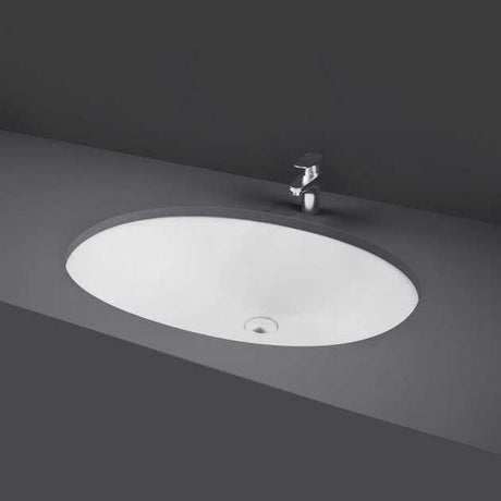 RAK Rosa Modern 0 Tap Hole Undermount Countertop Basin 500mm Wide - White - ROSAVB50
