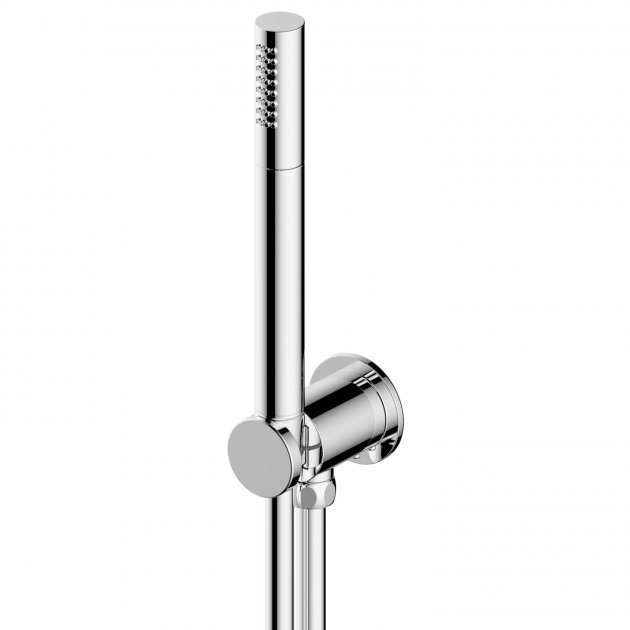 RAK Modern Round Shower Handset with Bracket and Hose - Chrome - RAKITA4005C - TAP 'N' SHOWER