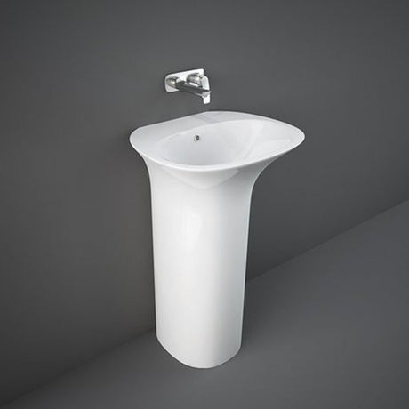RAK Sensation Modern 0 Tap Hole Basin with Full Pedestal 550mm Wide - Alpine White - SENFS5500AWHA