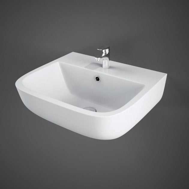 RAK Series 600 Cloakroom 1 Tap Hole Square Basin 400mm Wide - White - S60040BAS1