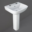 Rak Series 600 Basin 2 Tap Holes 520mm - White - S60052BAS2 - TAP 'N' SHOWER