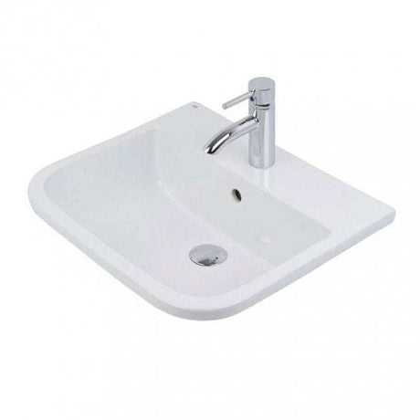 RAK Series 600 Inset 1 Tap Hole Vanity Square Basin 500mm Wide - White - S600VB1