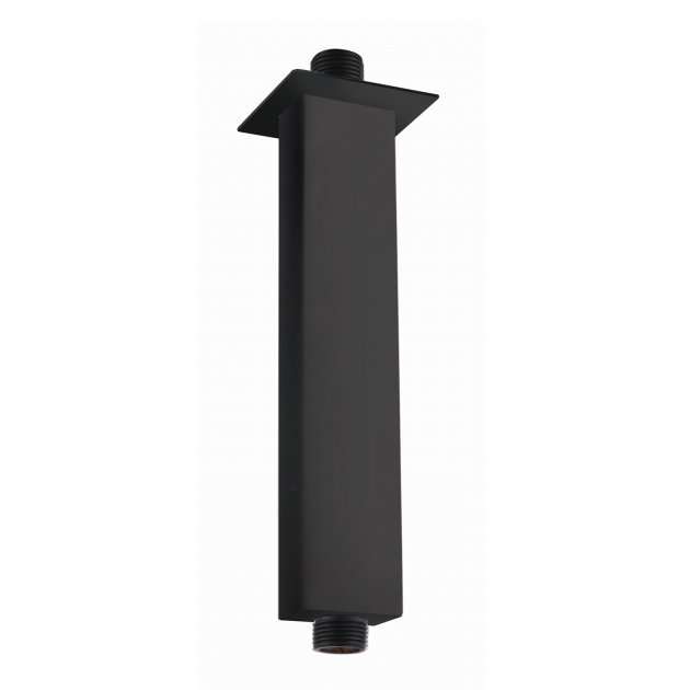 RAK Modern ceiling mounted square shower arm 120mm black finish