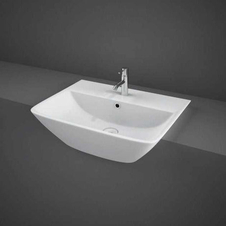 RAK Summit 1 Tap Hole Semi-Recessed Basin 500mm Wide - Alpine White - SUM50SR1