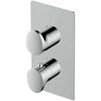 RAK Round Dual Outlet concealed dual handle thermostatic shower valve in chrome finish