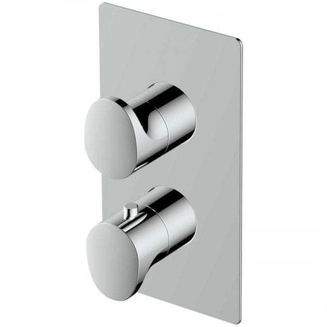 RAK Round Dual Outlet concealed dual handle thermostatic shower valve in chrome finish