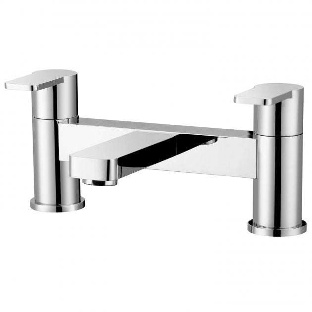 RAK Tonique Modern Pillar Mounted Double Lever Bath Filler Tap - Chrome - RAKTON3004 - TAP 'N' SHOWER
