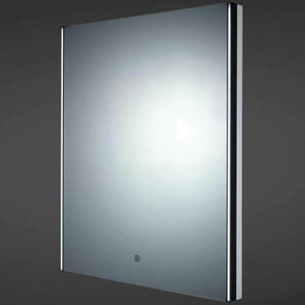 RAK Resort Modern LED Mirror with Demister Pad and Shaver Socket 600mm High x 450mm Wide - Mirrored - RAK5146RK46
