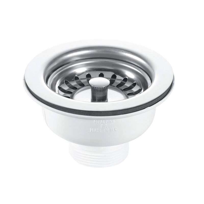 Rak Ceramics 90mm Stainless Steel Basket Strainer Waste - Stem Ball Plug - BWSTSS