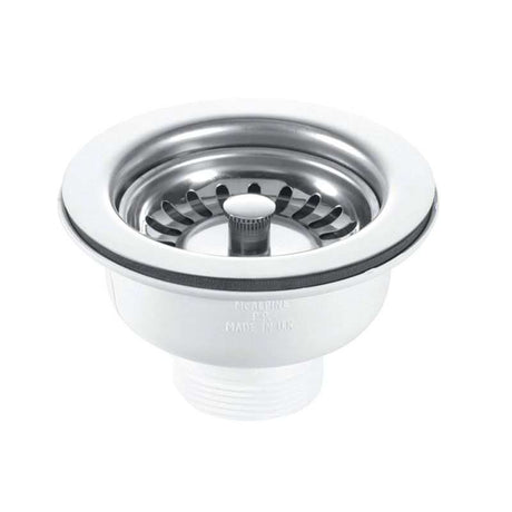Rak Ceramics 90mm Stainless Steel Basket Strainer Waste - Stem Ball Plug - BWSTSS