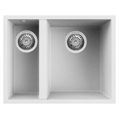 Reginox Quadra Undermount 150 1.5 Bowl Kitchen Sink - White - QUADRA 150 W U - M - TAP 'N' SHOWER
