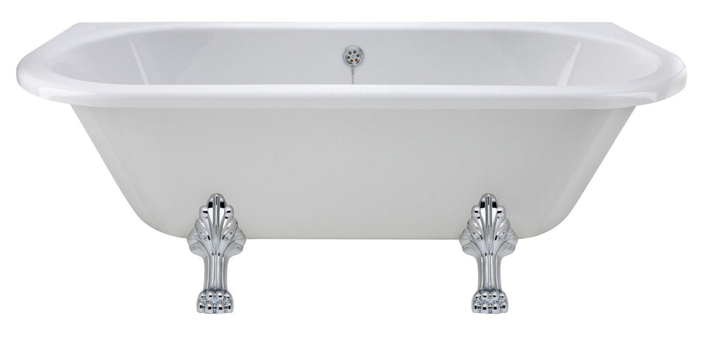 Launde Abbey Back to Wall Double Ended Freestanding Bath - Pride Leg Set 1700mm - TAP 'N' SHOWER