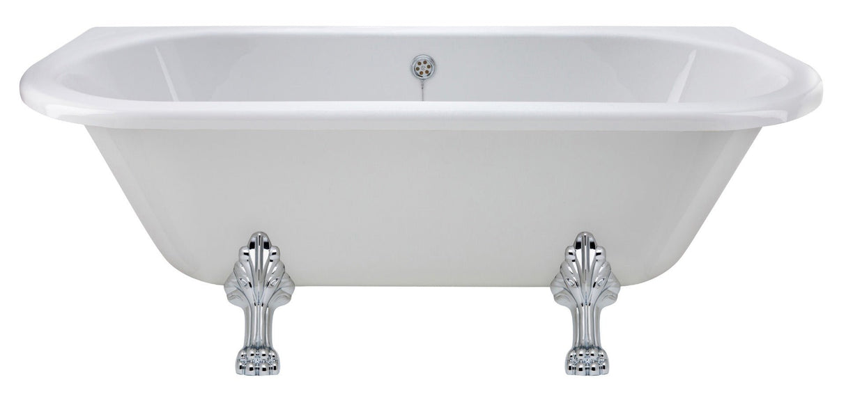 Launde Abbey Back to Wall Double Ended Freestanding Bath - Pride Leg Set 1700mm - TAP 'N' SHOWER