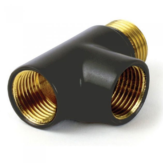 Reina Dual Fuel Anthracite Tee Piece - ACCS/TPA - TAP 'N' SHOWER