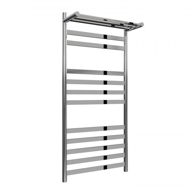 Reina Alento Designer 1120mm High x 530mm Wide Heated Towel Rail - Polished Stainless Steel - RNS - ALT112 - TAP 'N' SHOWER
